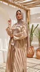 Linen Cardigan with Guipure Details – Elegant Modest Layering Piece