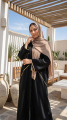 Linen Cardigan with Guipure Details – Elegant Modest Layering Piece