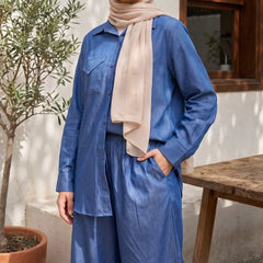 Casual Denim Two-Piece Suit full view | عرض كامل لـطقم جينز كاجوال قطعتان – view 3 | لقطة 3
