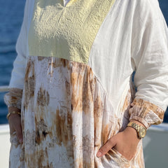 Galaxy Print Linen Maxi Dress full view | عرض كامل لـفستان ماكسي كتان بطبعة جالاكسي – view 5 | لقطة 5
