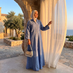 Linen Embroidered Abaya