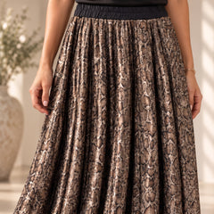 Tiger Satin Maxi Skirt