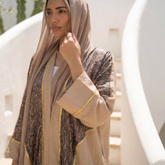 Textured Linen Cardigan with Snake Print – Statement Piece