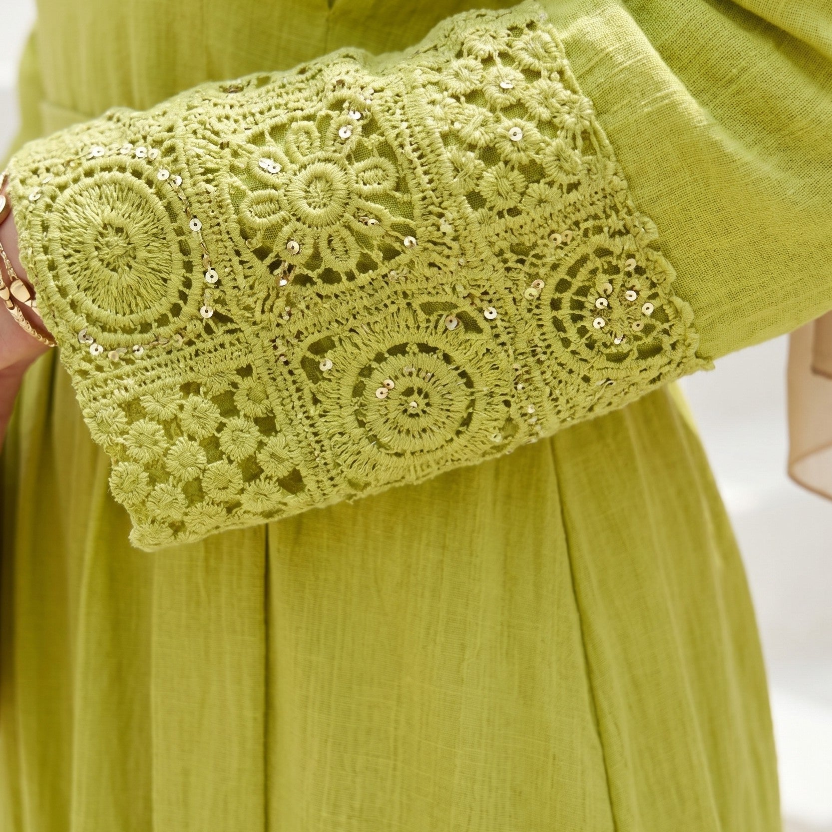 Crinkle Linen Dress full view | عرض كامل لـفستان كتان مجعد – view 7 | لقطة 7
