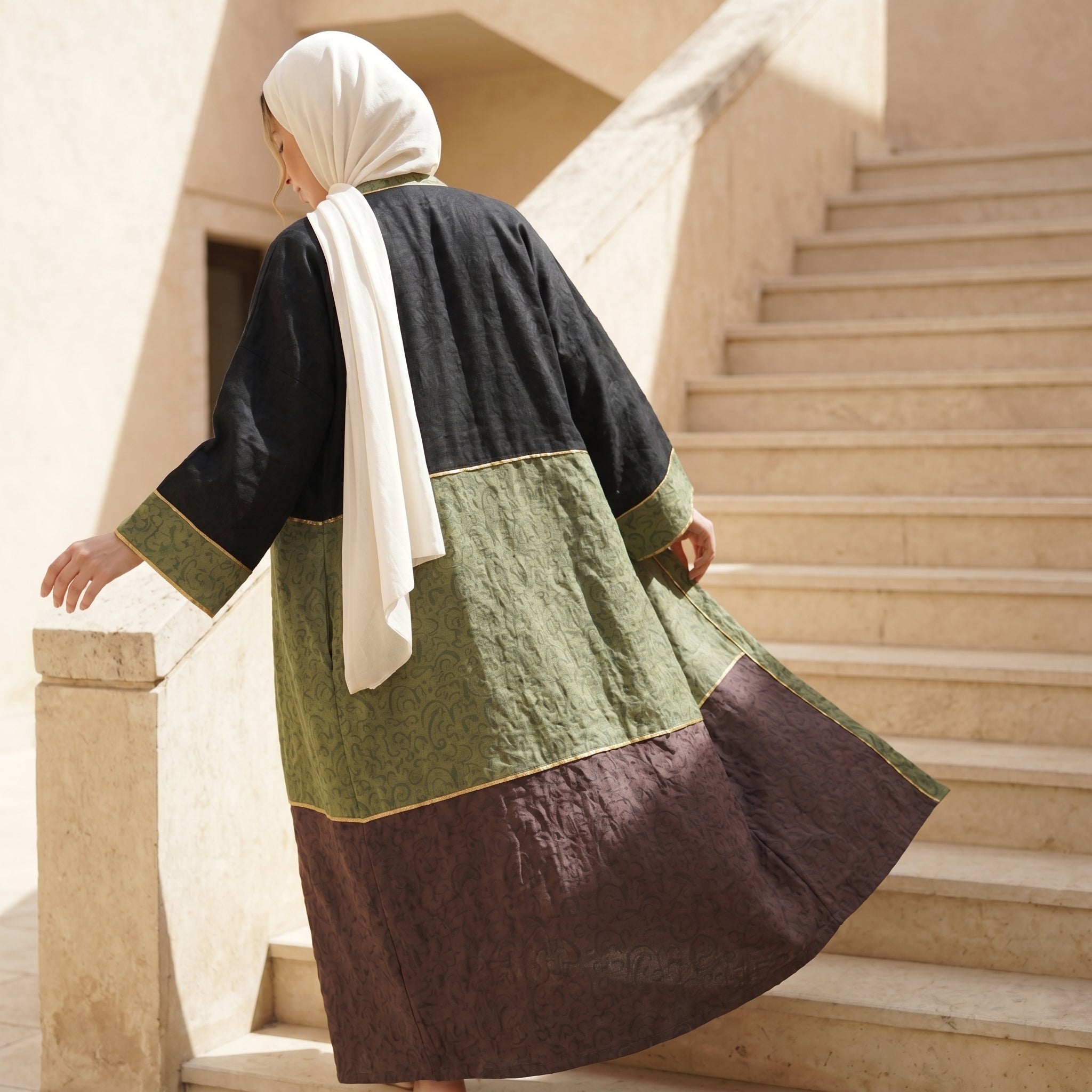 Multi-Tone Printed Linen Cardigan full view | عرض كامل لـكارديجان كتان مطبوع متعدد الألوان – view 7 | لقطة 7