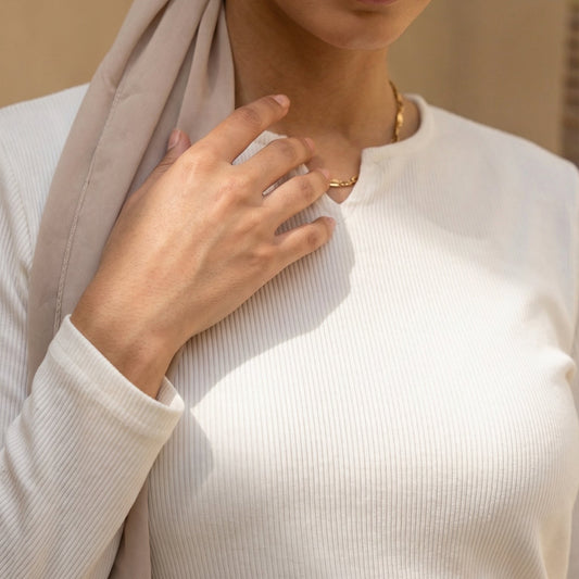 Stretch Cotton Rib Underdress full view | عرض كامل لـفستان داخلي قطن ريب مطاطي – view 4 | لقطة 4