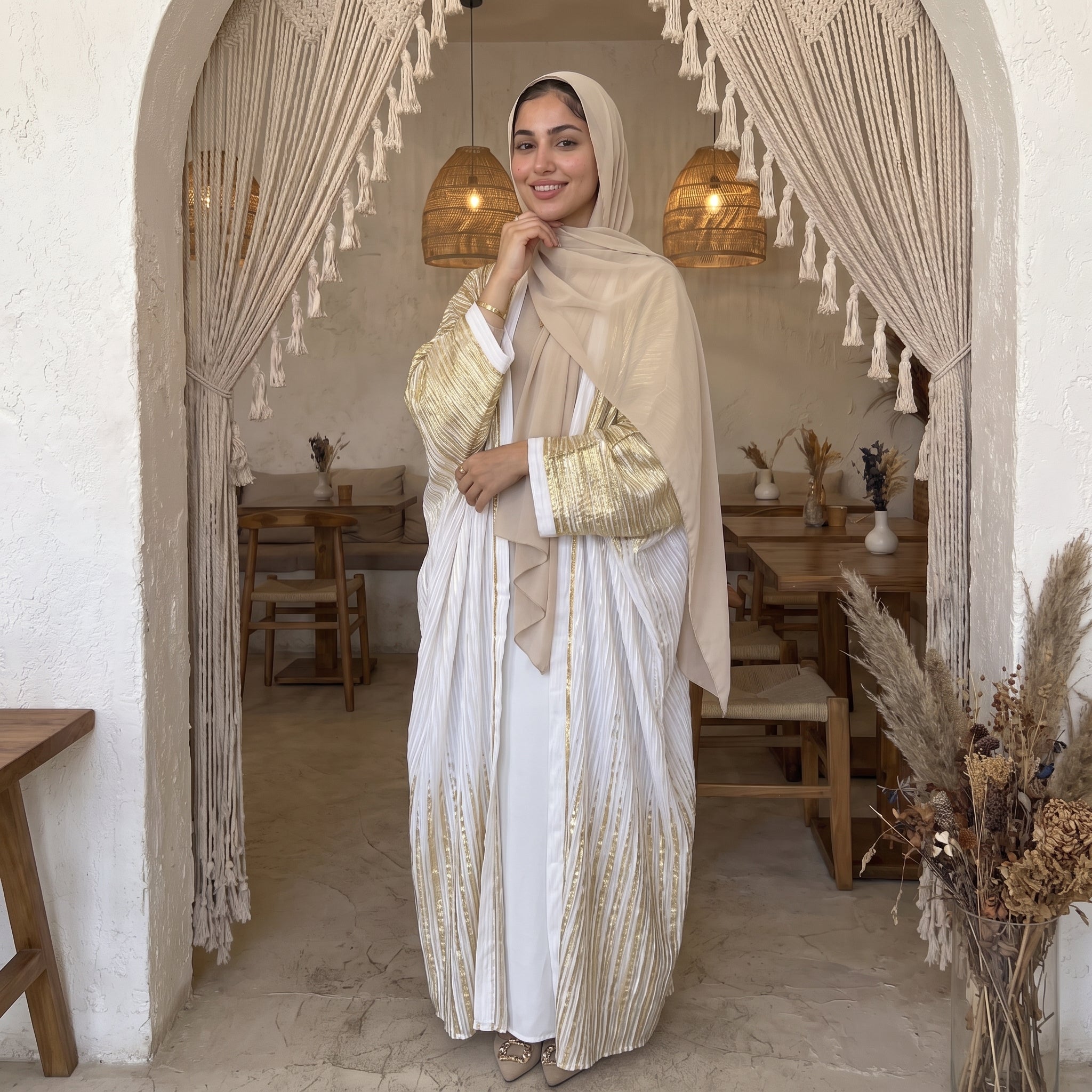 Pleated Armani Satin Cardigan full view | عرض كامل لـكارديجان ساتان أرماني بليسيه – view 2 | لقطة 2