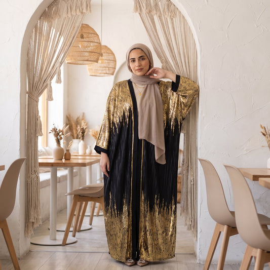Pleated Armani Satin Cardigan full view | عرض كامل لـكارديجان ساتان أرماني بليسيه – view 1 | لقطة 1