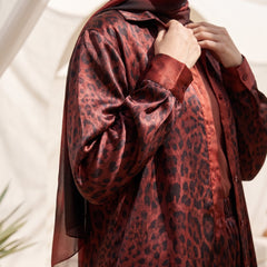 Premium Shimmering Satin Patterned Suit -2-Piece Set