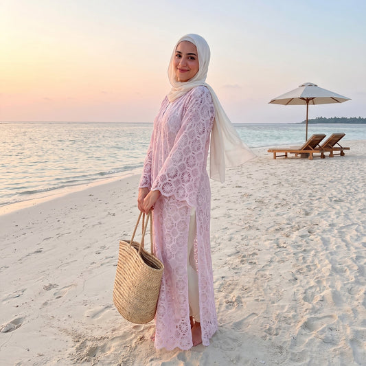 Premium Crochet Lace Tunic - Elegant Summer Modest