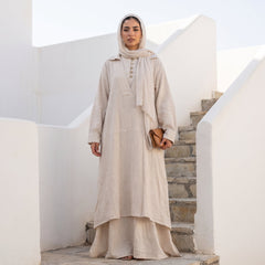 Premium 2-Piece Ribbed Linen Maxi Set
