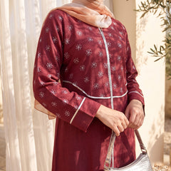 Linen Embroidered Abaya