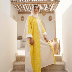 One-Size Embroidered Linen Cardigan full view | عرض كامل لـكارديجان كتان مطرز مقاس واحد – view 1 | لقطة 1