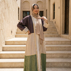 Multi-Tone Printed Linen Cardigan full view | عرض كامل لـكارديجان كتان مطبوع متعدد الألوان – view 4 | لقطة 4