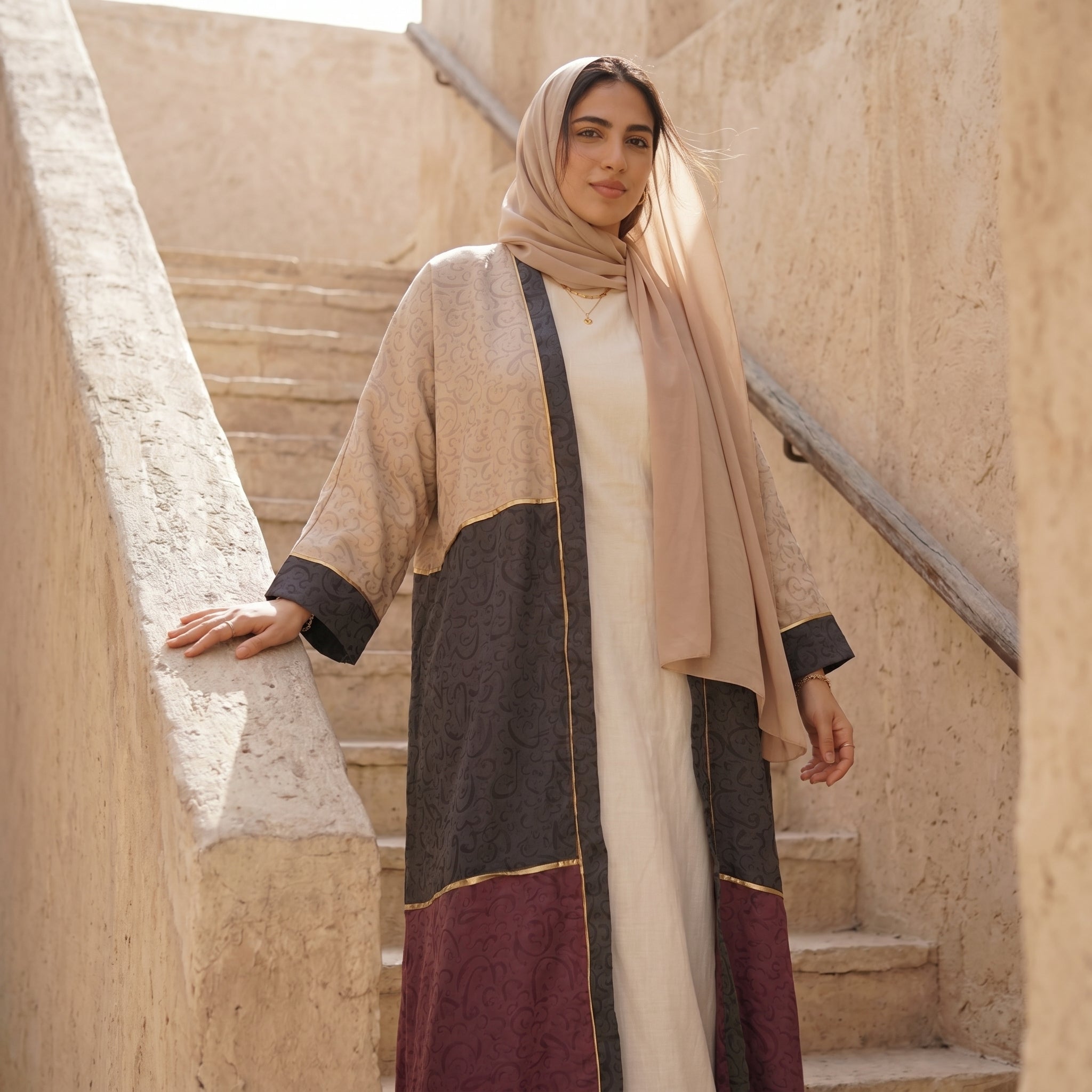 Multi-Tone Printed Linen Cardigan full view | عرض كامل لـكارديجان كتان مطبوع متعدد الألوان – view 6 | لقطة 6