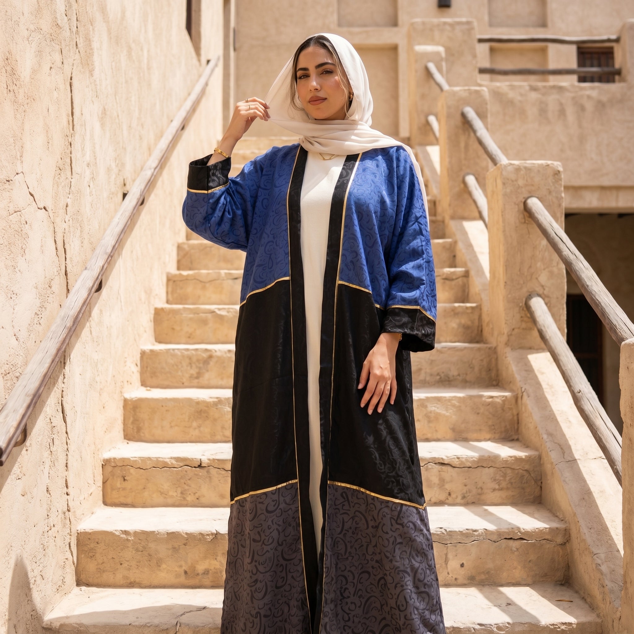 Multi-Tone Printed Linen Cardigan full view | عرض كامل لـكارديجان كتان مطبوع متعدد الألوان – view 1 | لقطة 1