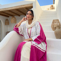 Pure Linen Cardigan with Mirror Sequins full view | عرض كامل لـكارديجان كتان خالص بترتر مرايا – view 1 | لقطة 1