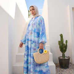 Printed Cotton Dress – Bold Colors full view | عرض كامل لـفستان قطن مطبوع بألوان قوية – view 4 | لقطة 4