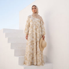 Tie-Dye Crinkle Linen Dress full view | عرض كامل لـفستان كتان مجعد تاي داي – view 10 | لقطة 10