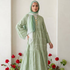 Pure Linen Embroidered Dress full view | عرض كامل لـفستان كتان خالص مطرز – view 4 | لقطة 4