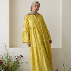 Pure Linen Embroidered Dress full view | عرض كامل لـفستان كتان خالص مطرز – view 5 | لقطة 5