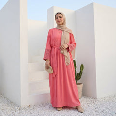 Crinkle Linen Dress full view | عرض كامل لـفستان كتان مجعد – view 5 | لقطة 5