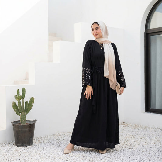 Crinkle Linen Dress full view | عرض كامل لـفستان كتان مجعد – view 1 | لقطة 1