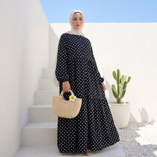 Polka Dot Dress full view | عرض كامل لـفستان منقط – view 1 | لقطة 1