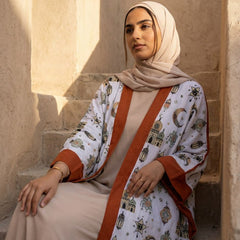 Printed Linen Cardigan full view | عرض كامل لـكارديجان كتان مطبوع – view 7 | لقطة 7