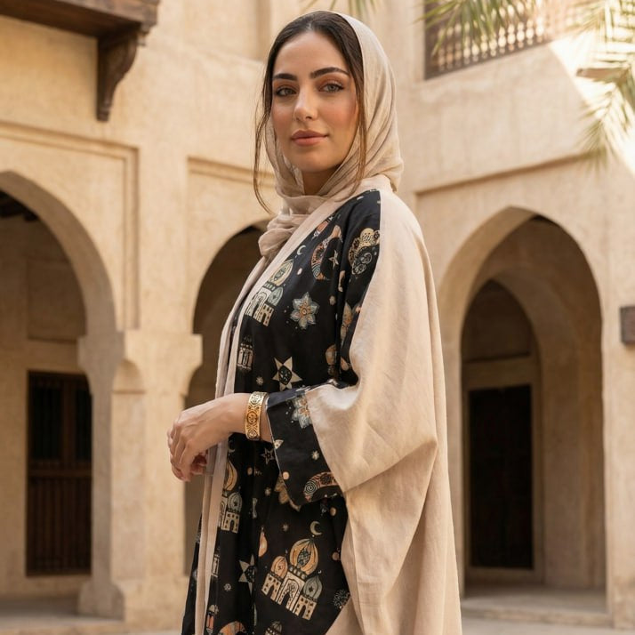 Printed Linen Cardigan full view | عرض كامل لـكارديجان كتان مطبوع – view 9 | لقطة 9