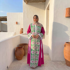 Royal X Linen Printed Abaya full view | عرض كامل لـعباية كتان رويال X مطبوعة – view 6 | لقطة 6