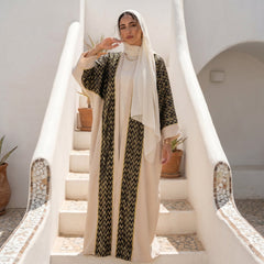 Zigzag Linen Cardigan full view | عرض كامل لـكارديجان كتان زيجزاج – view 4 | لقطة 4