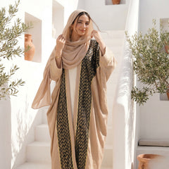Zigzag Linen Cardigan full view | عرض كامل لـكارديجان كتان زيجزاج – view 3 | لقطة 3