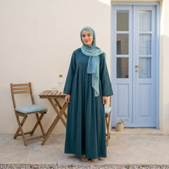 Linen Hooded Dress with Pockets full view | عرض كامل لـفستان كتان بغطاء رأس وجيوب – view 8 | لقطة 8