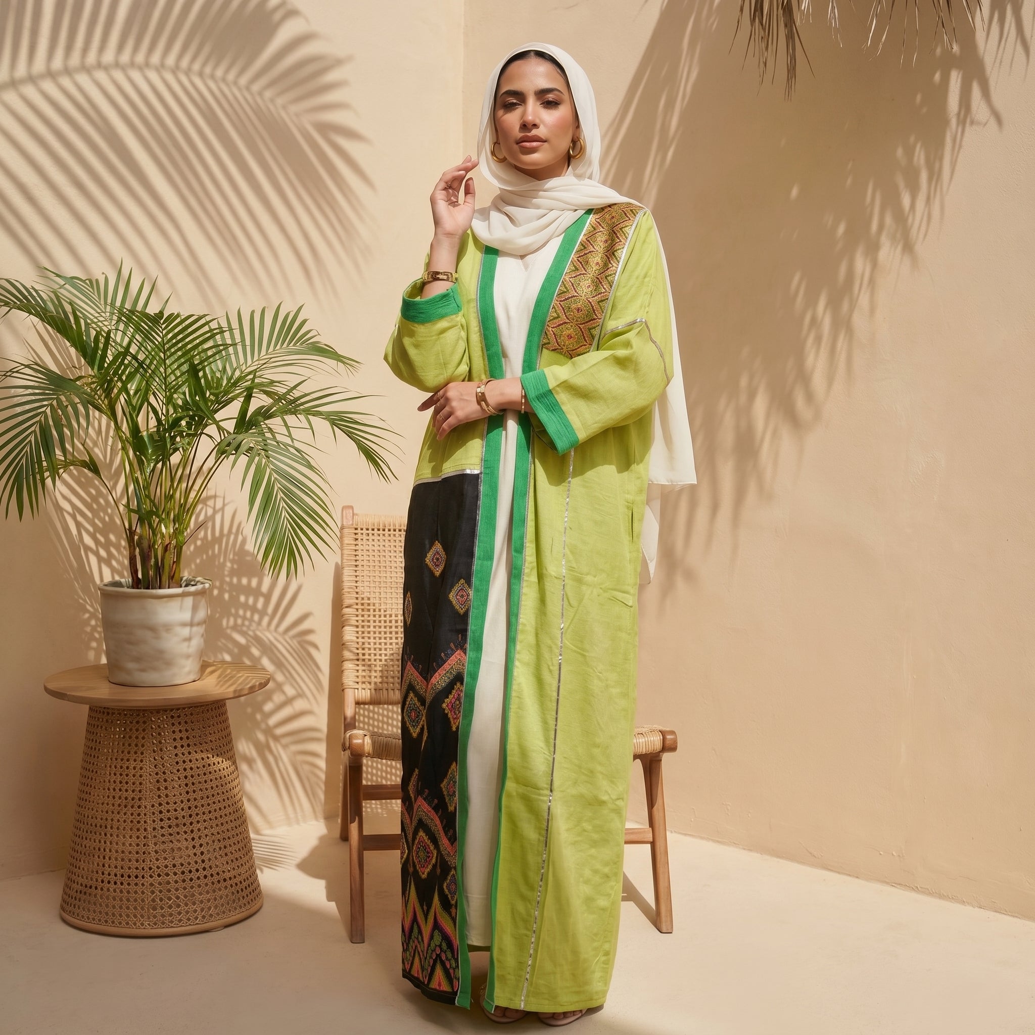Linen Cardigan – Bright Colors full view | عرض كامل لـكارديجان كتان بألوان زاهية – view 1 | لقطة 1