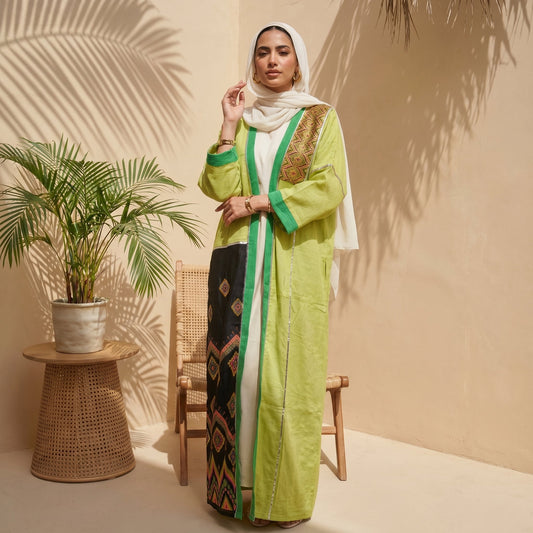 Linen Cardigan – Bright Colors full view | عرض كامل لـكارديجان كتان بألوان زاهية – view 1 | لقطة 1