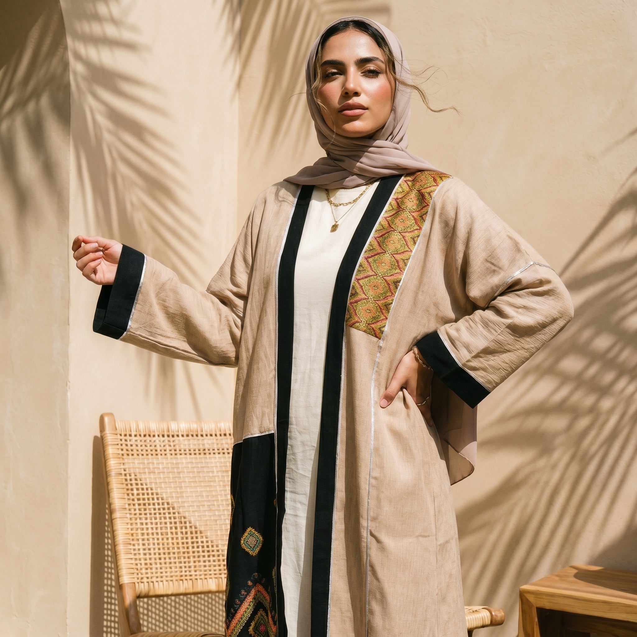 Linen Cardigan – Bright Colors full view | عرض كامل لـكارديجان كتان بألوان زاهية – view 4 | لقطة 4