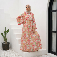 Printed Cotton Vibran Dress full view | عرض كامل لـفستان قطن فيبران مطبوع – view 4 | لقطة 4