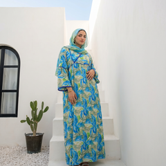 Printed Cotton Vibran Dress full view | عرض كامل لـفستان قطن فيبران مطبوع – view 3 | لقطة 3