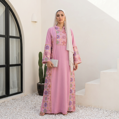 CY Embroidered Abaya full view | عرض كامل لـعباية CY مطرزة – view 2 | لقطة 2
